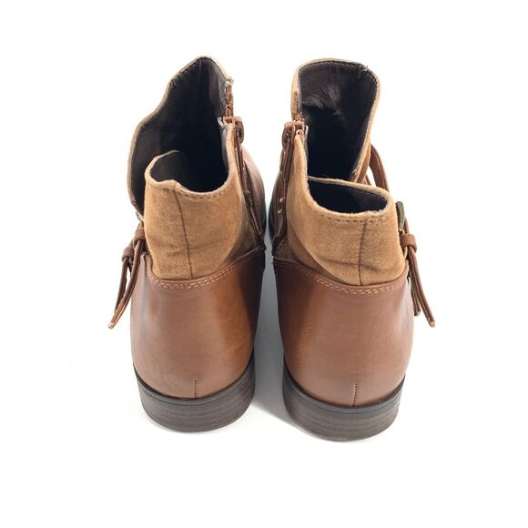 Dirty Laundry Fay Faux Leather Ankle Booties 8.5 Womens Brown Academia Low Boots - Picture 3 of 10